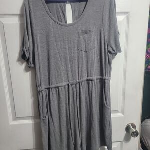 Gray Short Sleeve Romper